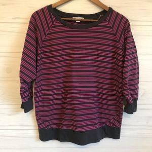 Cotton On Pink & Grey Striped Sweatshirt. Large.